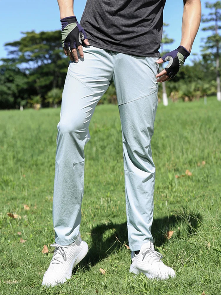 Summer Light Thin Sweatpants Men Breathable Quick Dry Outdoor Sport Golf Trousers Male Stretch Nylon Casual Long Track Pants 240816