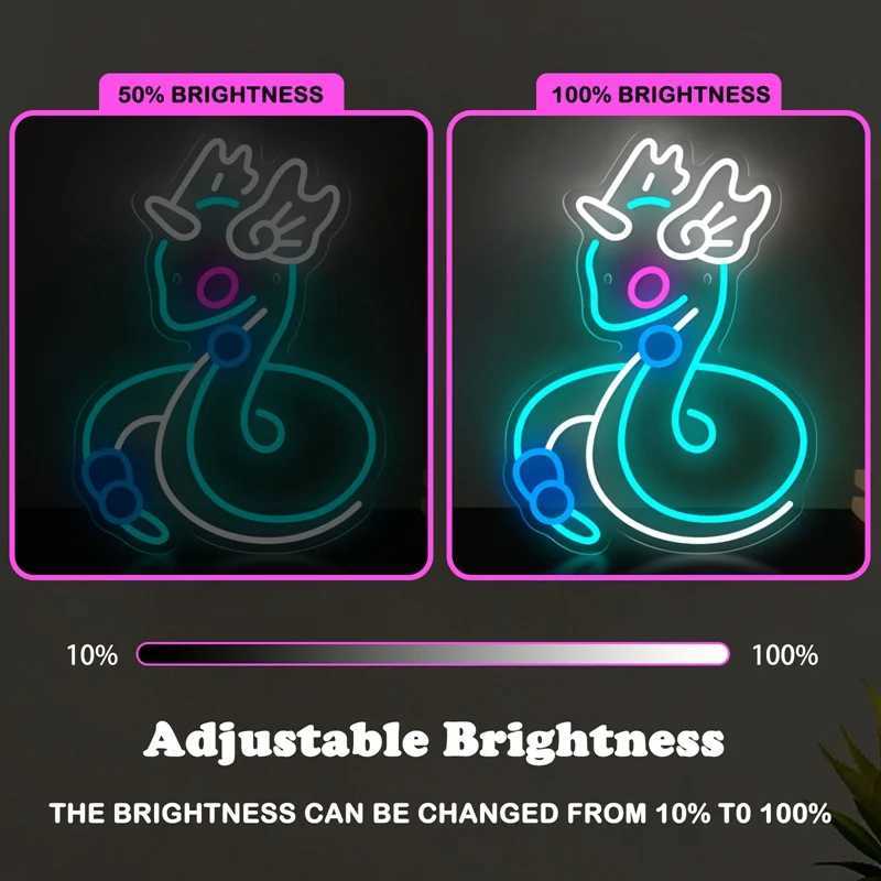 Dragonite LED Neon Lighted Sign Acrylic Anime Neon Sign USB for Home Kids Bedroom Gaming Room Wall Art Decor Cartoon LED Signs Y240817 - view 5