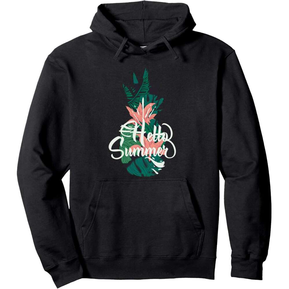Hoodie for Mens Womens Hello Summer Graphic T shirt Summer Beach Pineapple Vibes Pullover Hoodie Hoodies sweatshirt pullover jacket Long sleeve