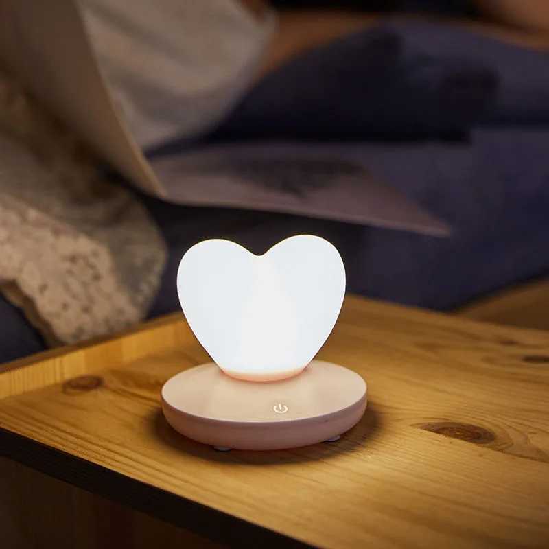 LED heart-shaped night light bedroom decoration romantic table light for Christmas and Valentines Day gifts touch bedside atmospheric light W240816