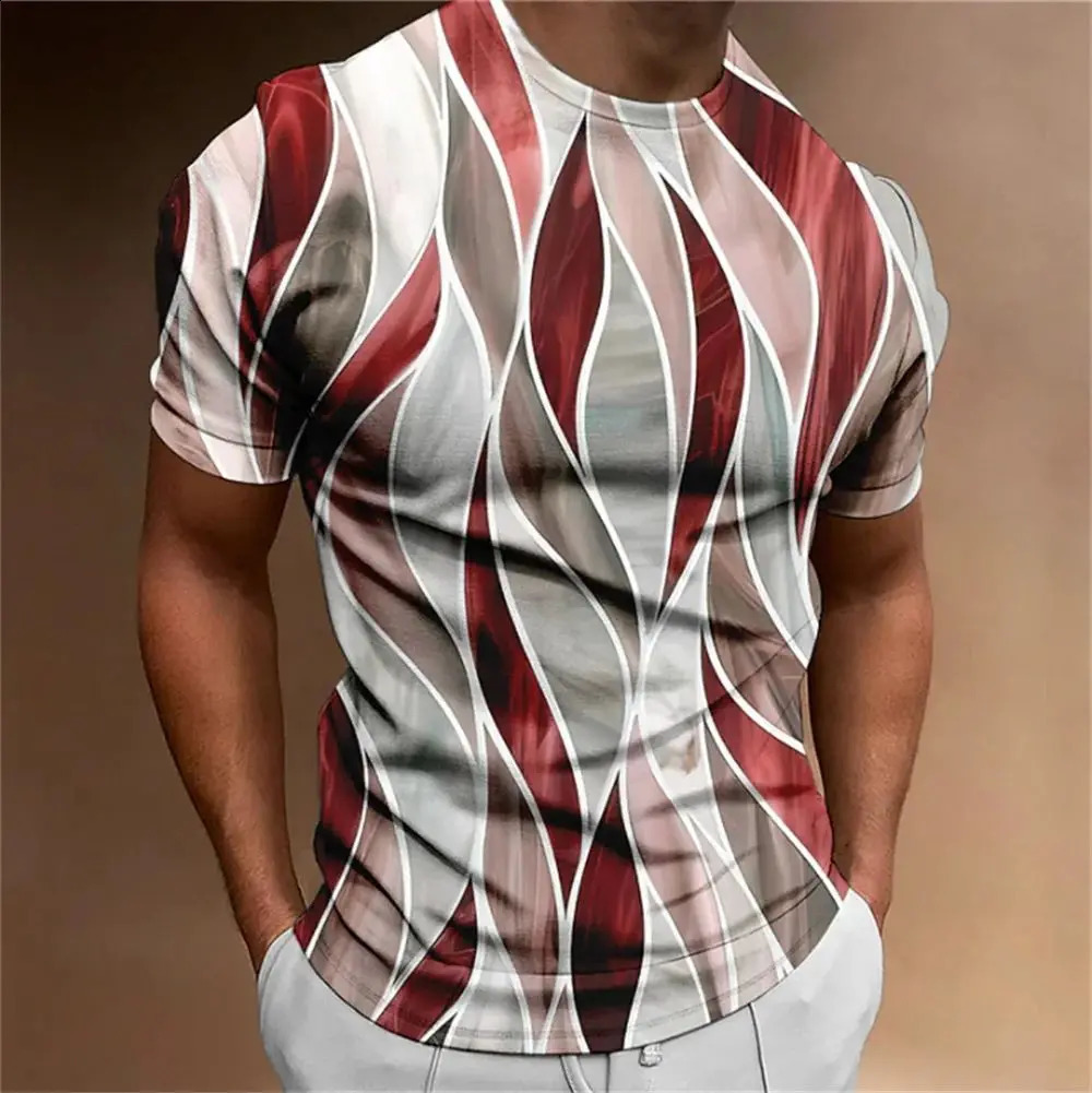 Summer Men Simple Everyday Casual Street Fun 3d Printed T-Shirt Fashion Trend Personality Large Size O Collar Short Sleeve 240816