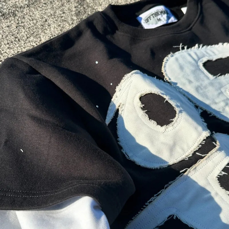 letter patchwork long sleeve streetwear men hip hop Goth style hoodie Harajuku fashion loose casual couple sweatshirt 240822