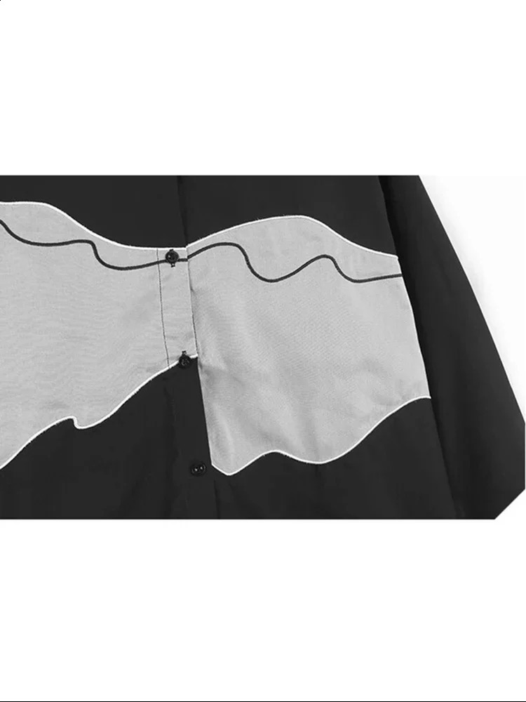 XITAO patch work contrasting color womens shirt autumn long sleeved loose full matching fashionable lapel GJ1072 240814