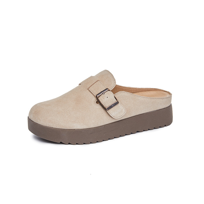 Ddmyoutdoor Leather Wrapped Slippers For Women Wearing Outside In Summer Fashionable Flat Bottomed Outdoor Cooldown Casual And High End Semi Drag OUTD