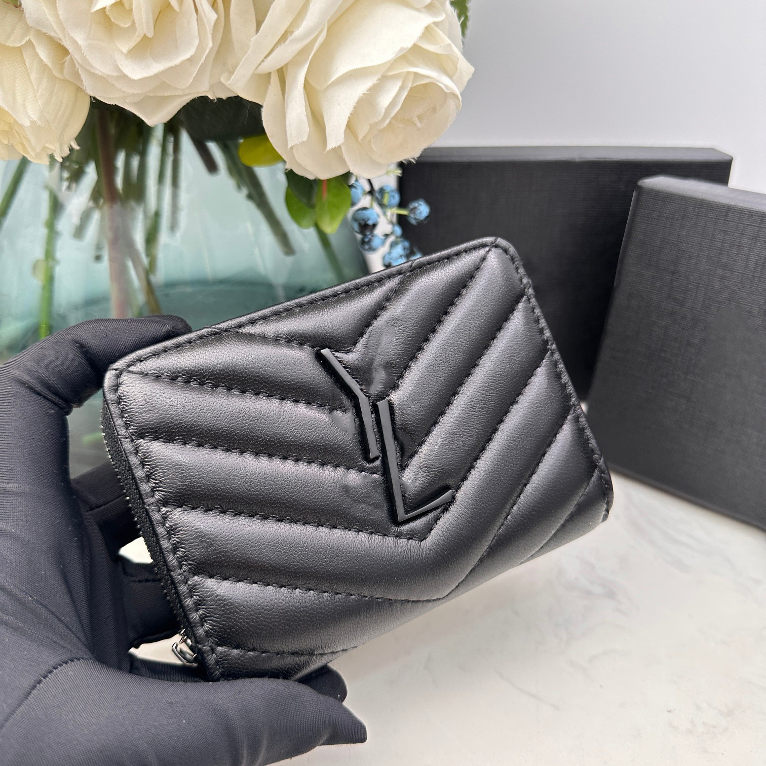 Designer Wallet Card Holder Women Card Case Mini Bag High Quality Genuine Leather Gold Letter Caviar Cowhide Cardholder Designer Coin Purse Wallets Designers Woman