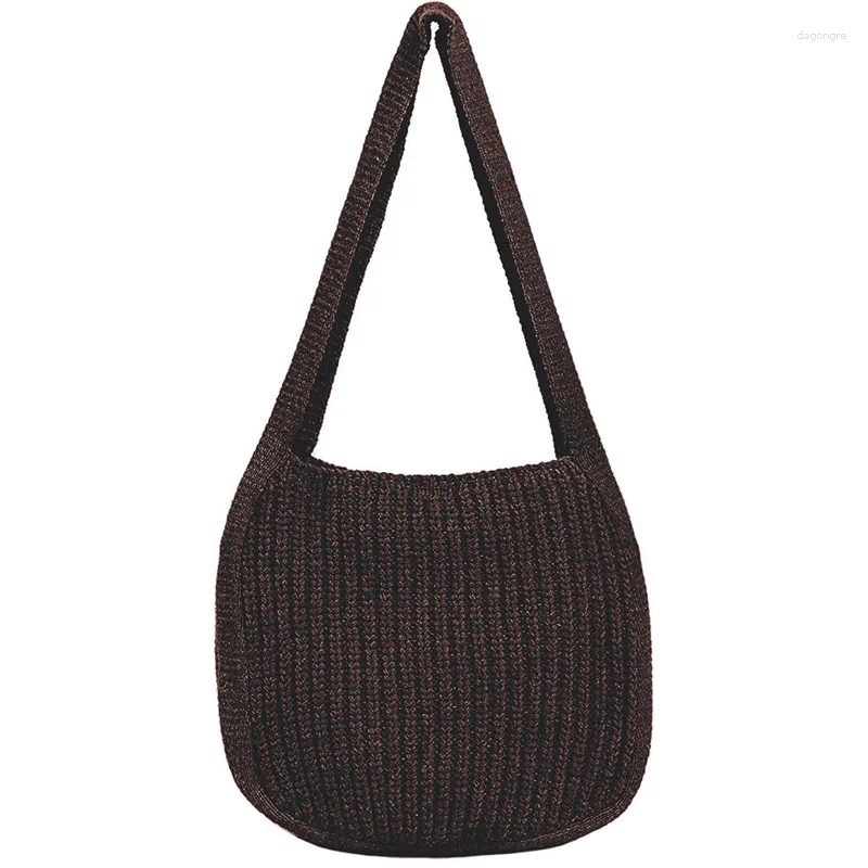 2025 NEW Shoulder Bags Women Large Capacity Crochet Hobo Bag Fashion Knitting Handbags Female Shopping Hollow Woven Tote zhanyishengli