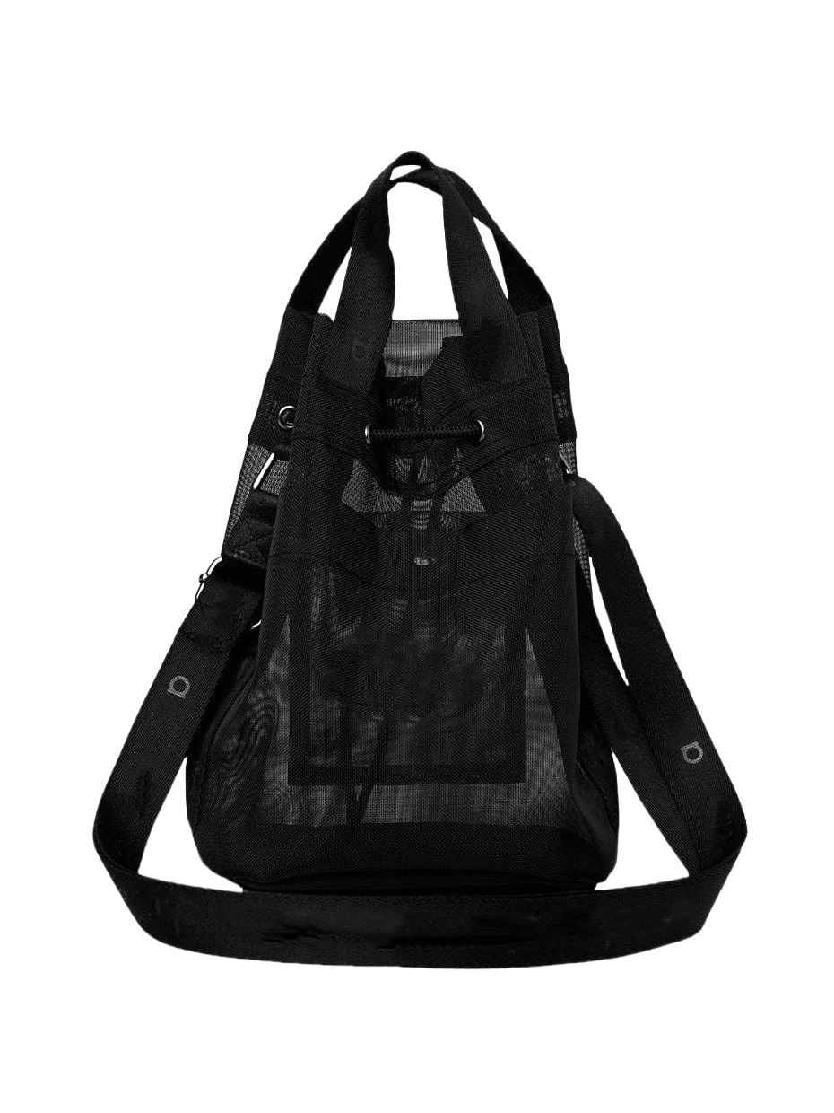 2025-- Unisex Crossbody Bucket Bag Black Casual Tote Portable Outdoor Shopping Transparent Storage Bag