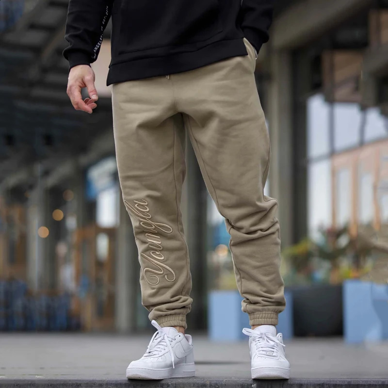 Fashion Mens Clothing Gym Sports Fitness Casual Pants Outdoor Jogging Mens Sweatpants Cotton Mid Waist Pants 240819