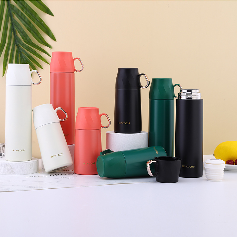 Portable Thermos Cups and Mugs 304 Stainless Steel Water Hle Cup Lid for Boys Girls Thermo Bottles Coffee 210615