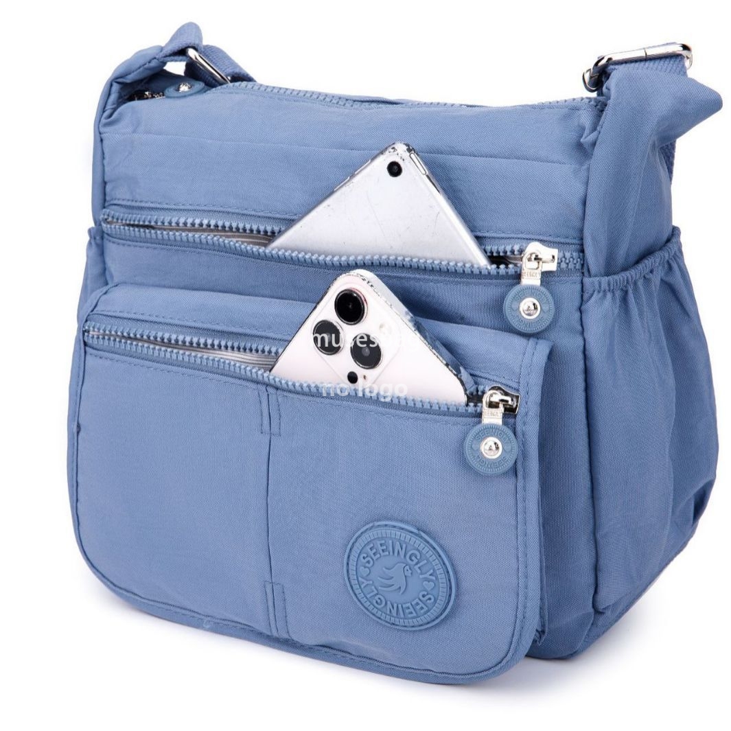 Single shoulder crossbody bag new high quality middle-aged mother foreign trade large capacity solid color nylon shoulder bag