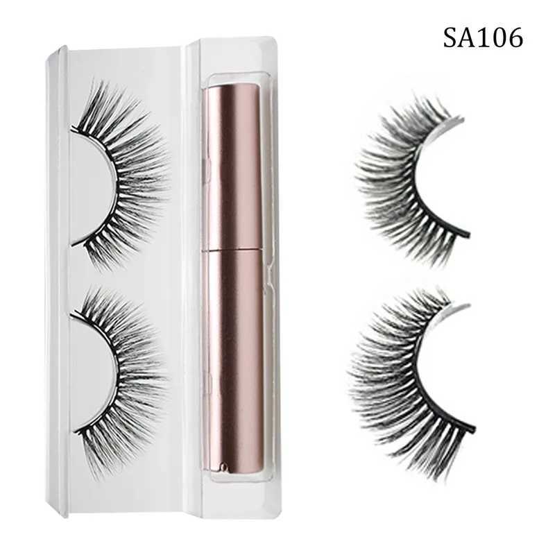 3D magnetic eyelash set waterproof durable natural magnetic eye black eye black makeup extension false eyelash set W240803