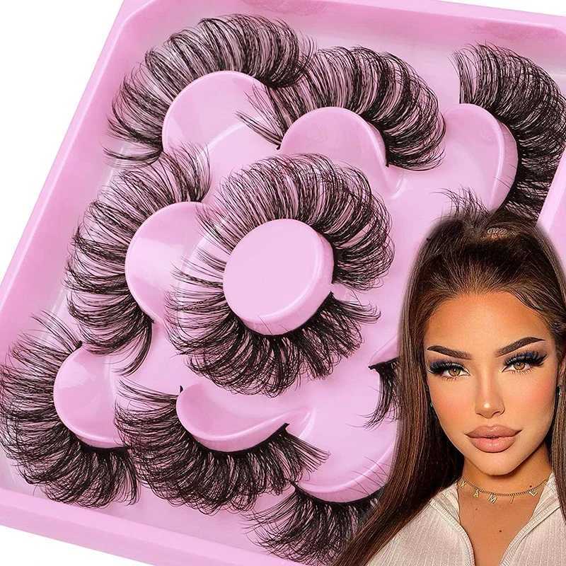 5 pairs of Russian striped eyelashes fluffy mink eyelashes 3D fake eyelashes Russian curly fake eyelashes W240803