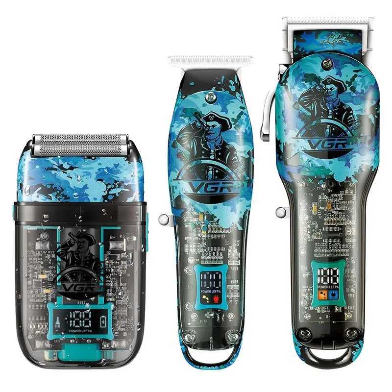VGR combination kit hair clipper electric shaver professional hair clipper mens rechargeable cordless hair clipper lithium W240806