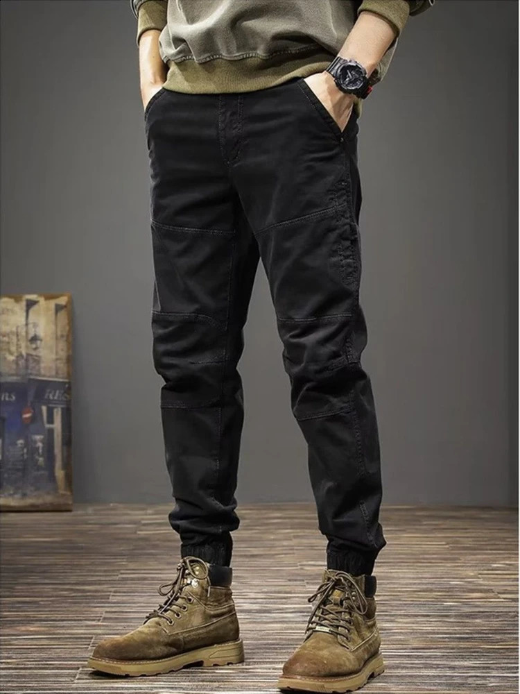 Male Trousers Slim Autumn Grey Mens Cargo Pants Work Wear in Street Spandex Casual Long Nylon Emo High Quality Baggy 240816