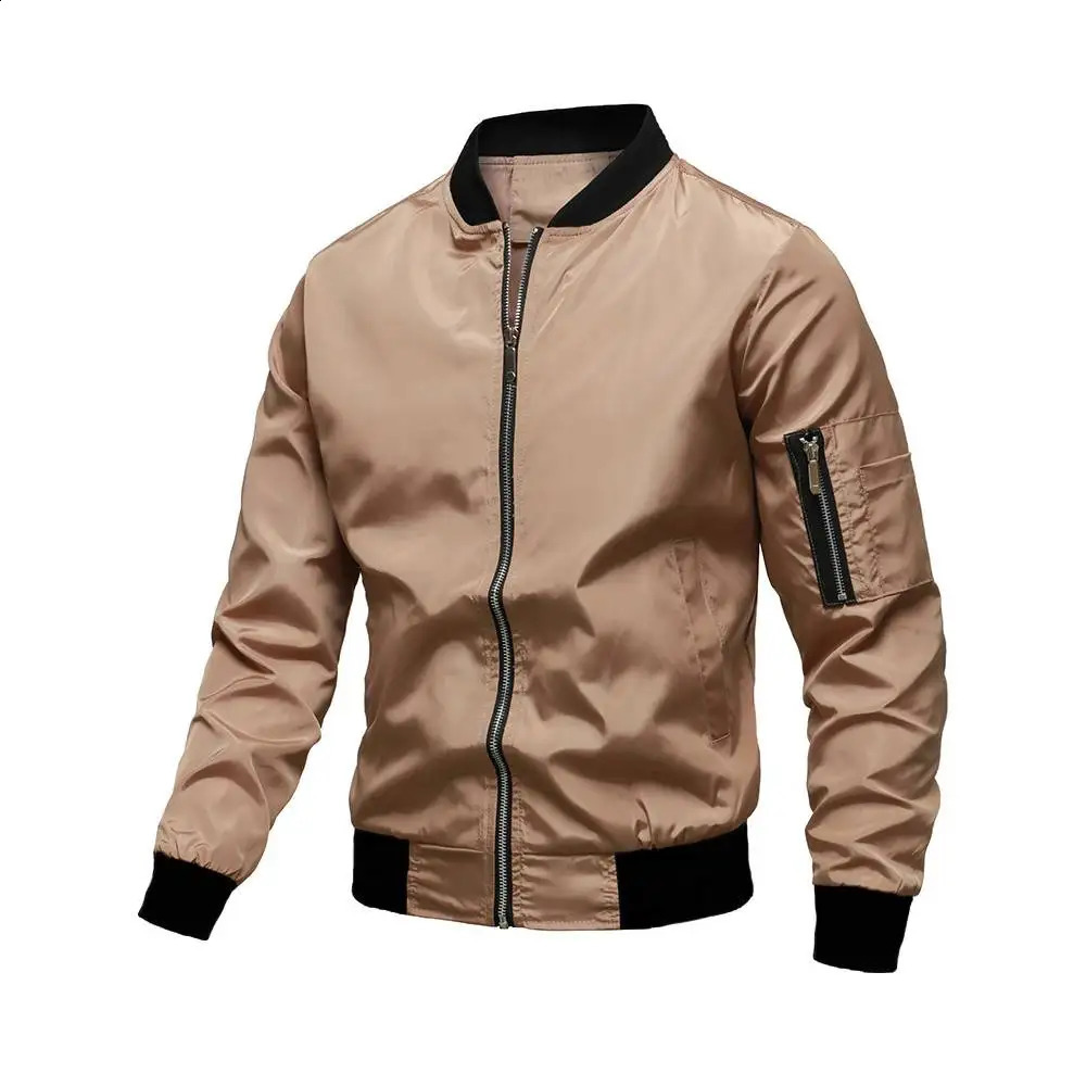 Men Jacket Bomber Outerwear Casual Hip Hop Zipper Coats Windbreaker Fashion Baseball Uniform Jackets Male Streetwear 240816