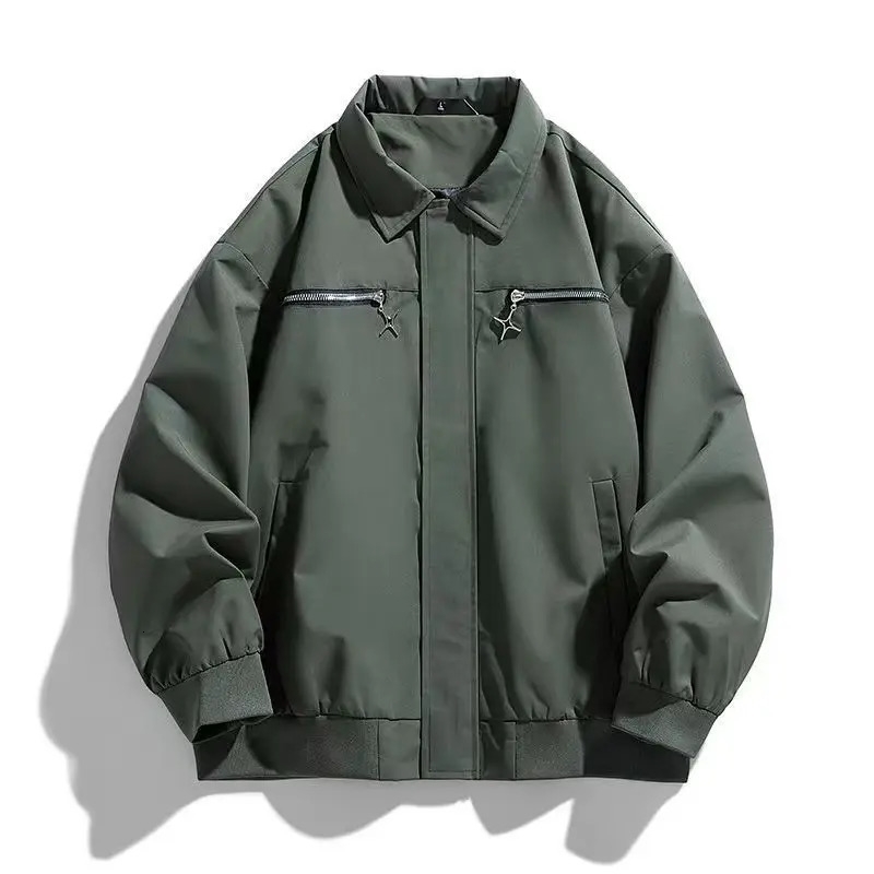 Spring Autumn Trendy Mens Womens Student Style Loose Fashion American Street Style Versatile Top Jacket 240816