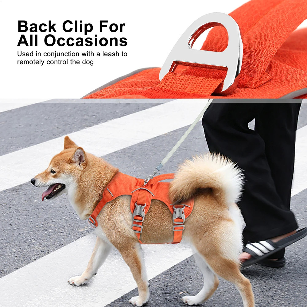 Nylon Pet Dog Harness Reflective Dog Harnesses Durable Vest With Handle Adjustable for Small Medium Large Dogs Bulldog Walking 250206