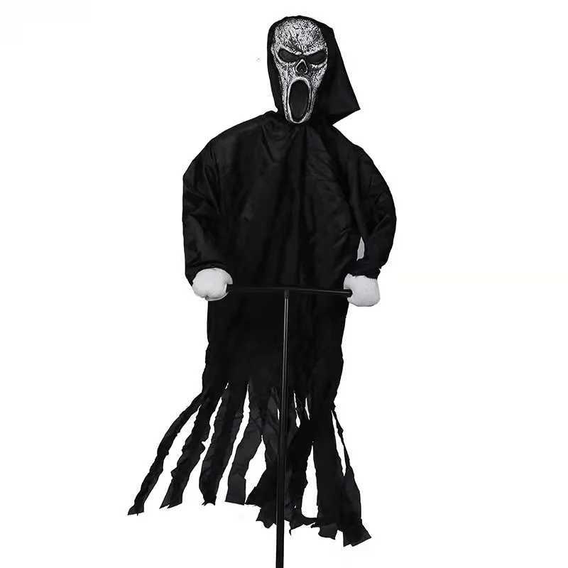 Garden Ghostface Scarecrow Halloween Decor Outside Hanging Scary Ghost Scarecrow Decorations Creative Courtyard Bird RepellerXJ240817