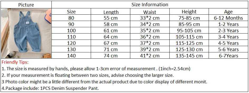 New autumn childrens denim jumpsuit for 1-7 years boys and girls with loose pockets hanging pants jeans fashionable jacket W241227