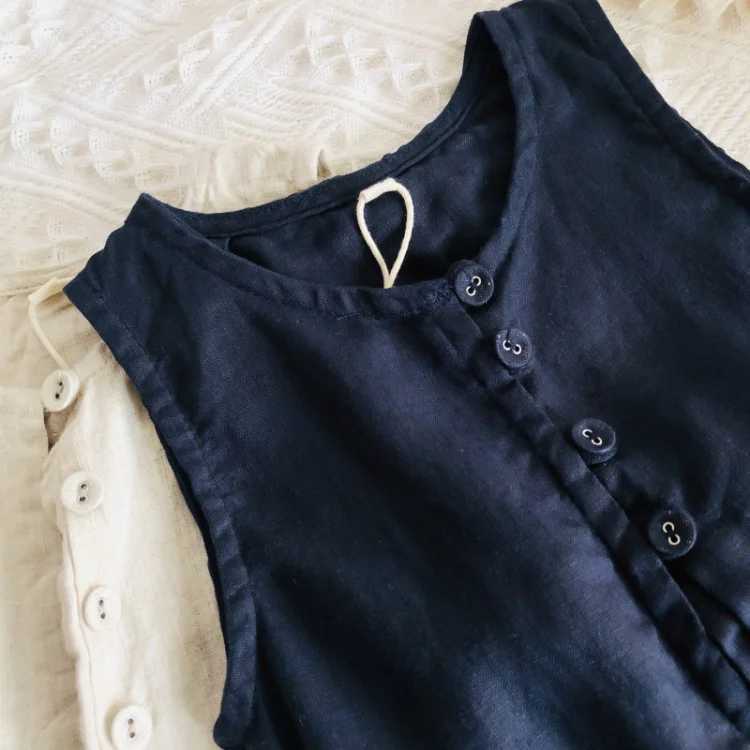 2024 summer new unisex childrens all inclusive Korean style linen sleeveless baby boy and girl jumpsuit childrens clothing casual Trouser W240806