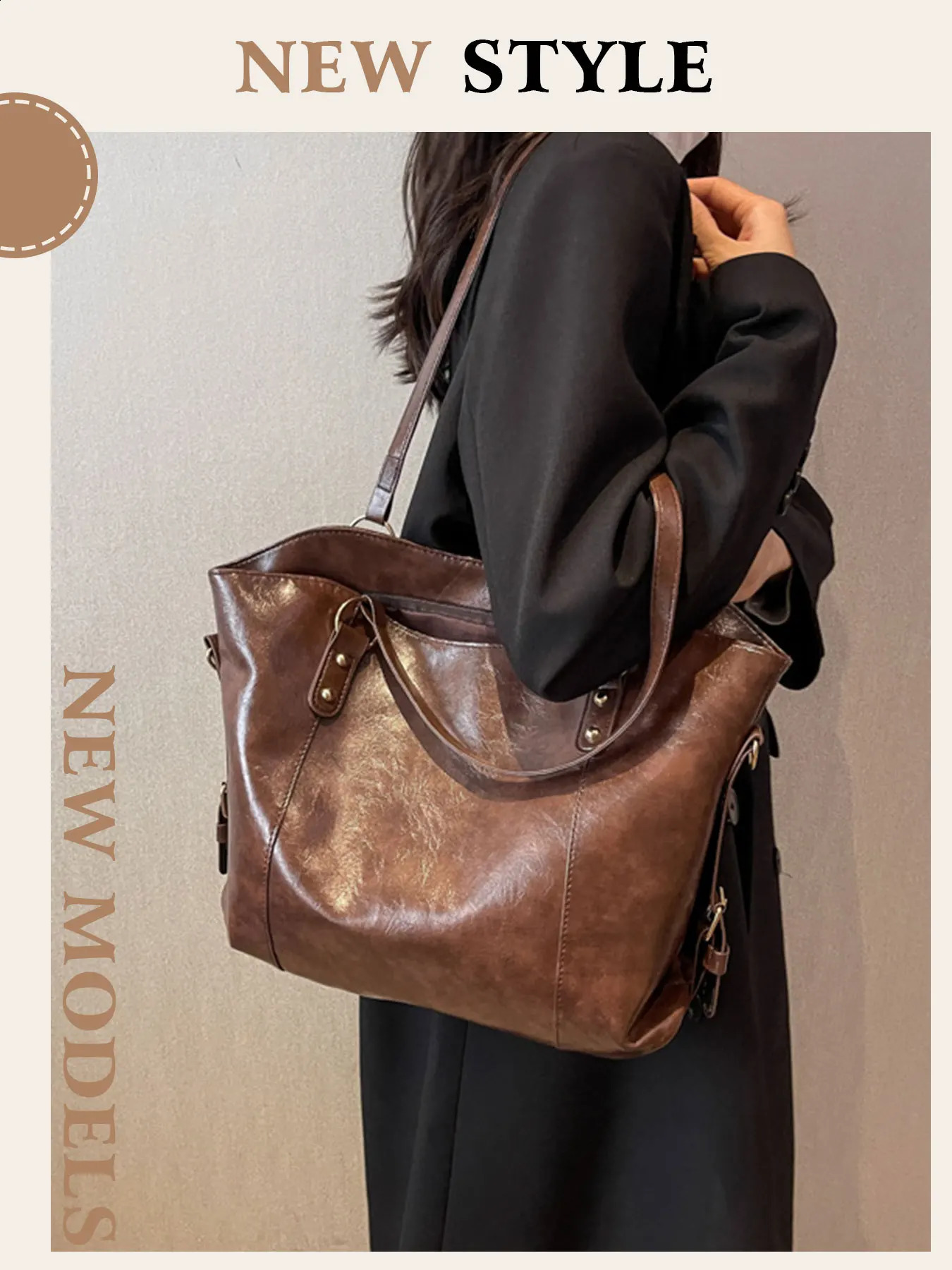 DDPNKL Ladies bag female large capacity fashion fall and winter shoulder bag texture Tote bag 240816