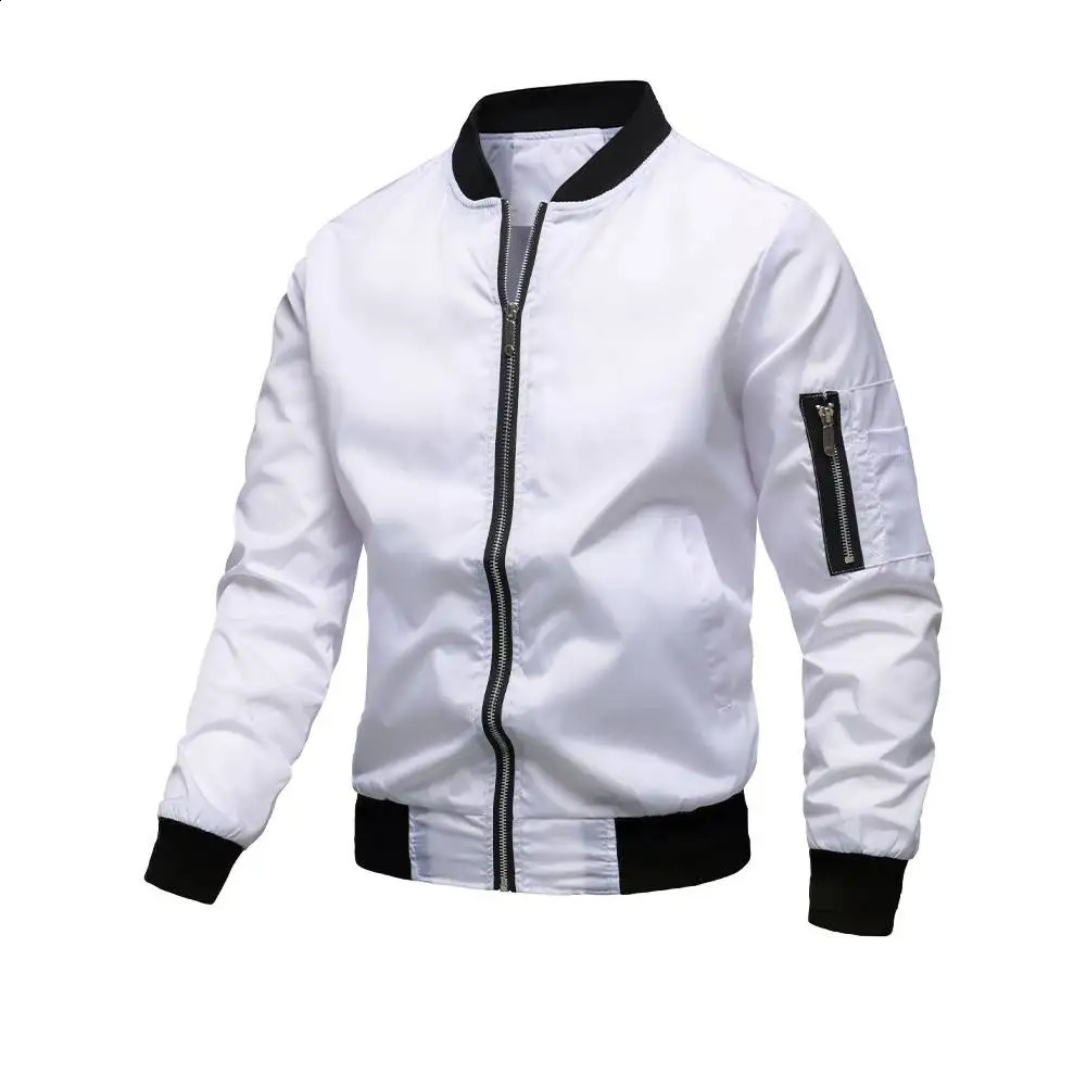 Men Jacket Bomber Outerwear Casual Hip Hop Zipper Coats Windbreaker Fashion Baseball Uniform Jackets Male Streetwear 240816