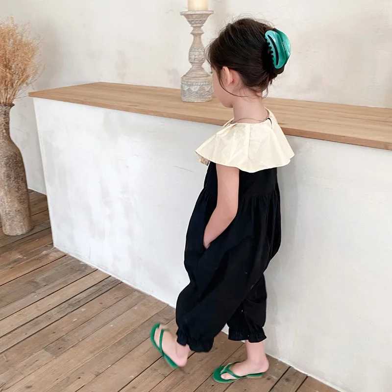 Childrens jumpsuit childrens tight fitting suit jumpsuit full body harem pants detachable jumpsuit sleeveless game suit childrens loose fitting set W2