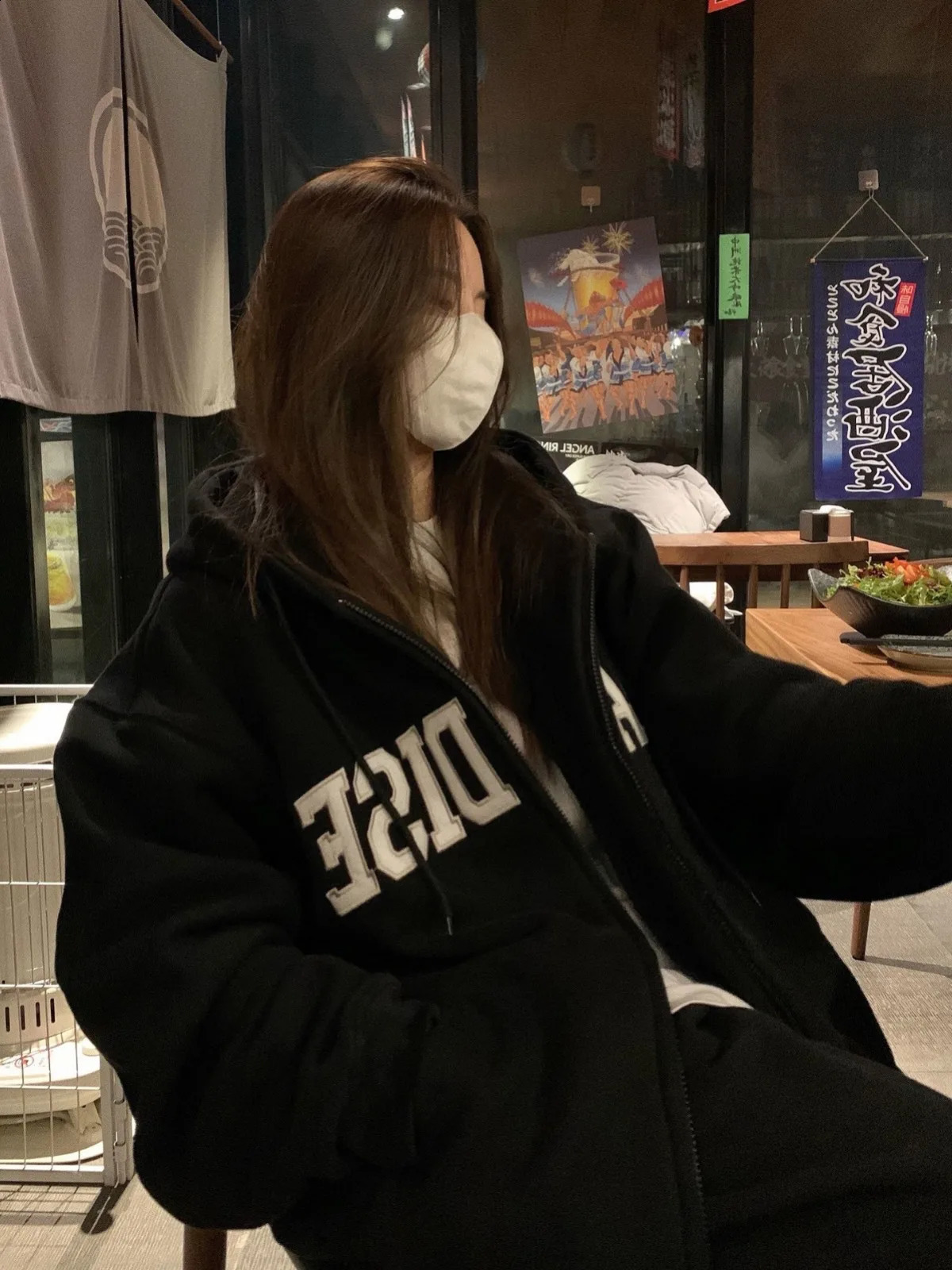 Korean Fashion Plus Wool Thick Casual Full Match Coat Womens Extra Large Letter Printed Sweater Harajuku Street Clothing Zipper Hoodie 240814