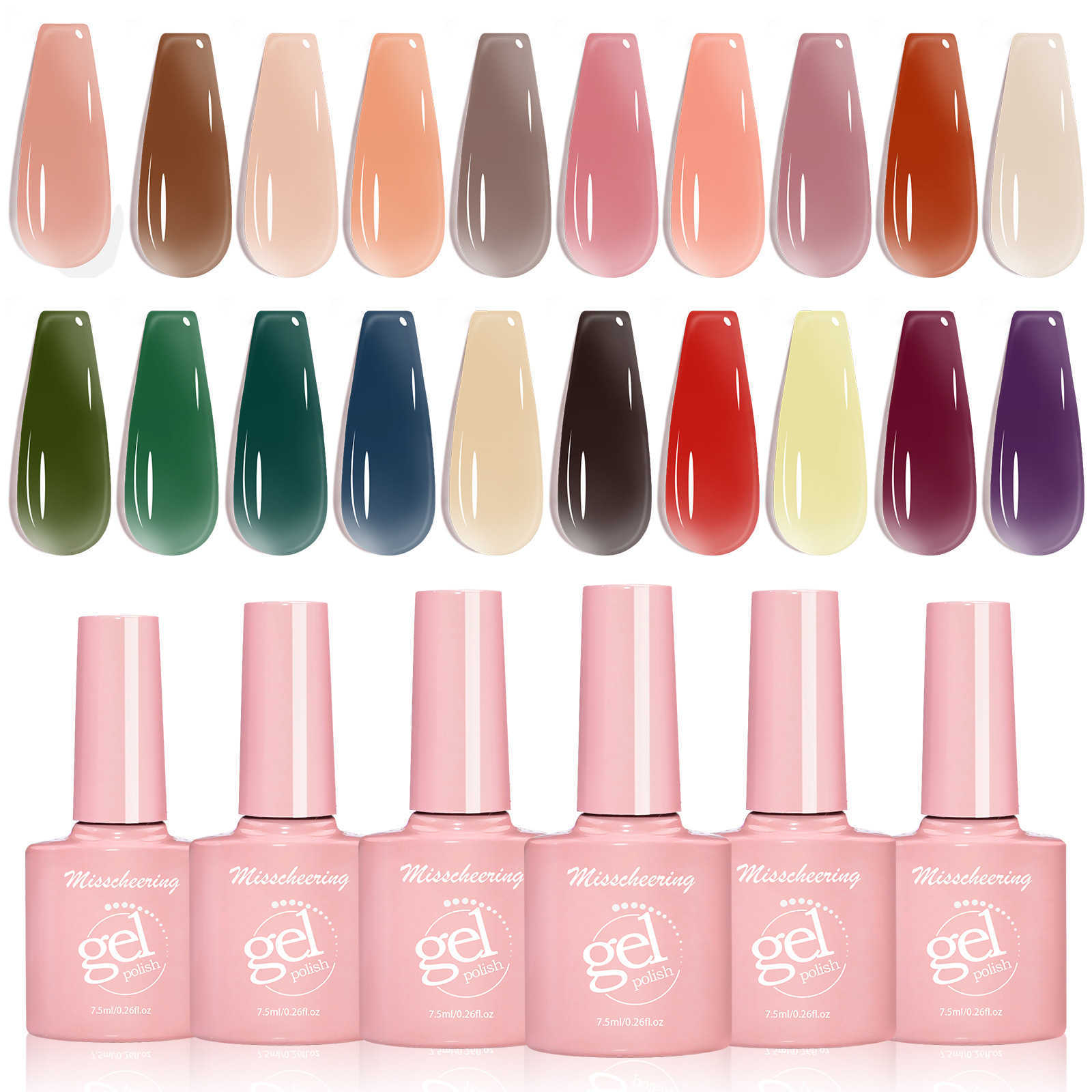 Nail Gel art ice transparent color coconut tea jelly popular semi nail oil glue Q240819