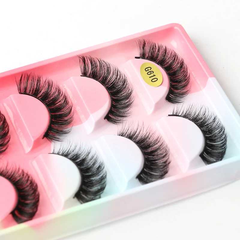 YSDO fake eyelashes 5 pairs of 3D mink eyelashes cruel no Maquiagem Winged soft eyelash extension thick fake eyelash makeup tool W240803