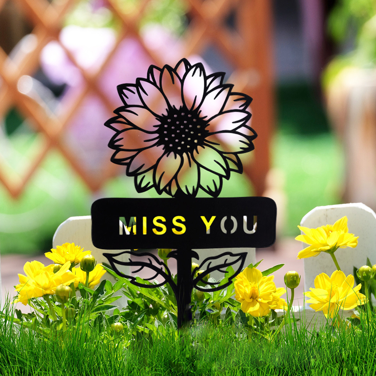 Metal Sunflower Garden Patio Decoration Outdoor Sunflower Garden Decoration