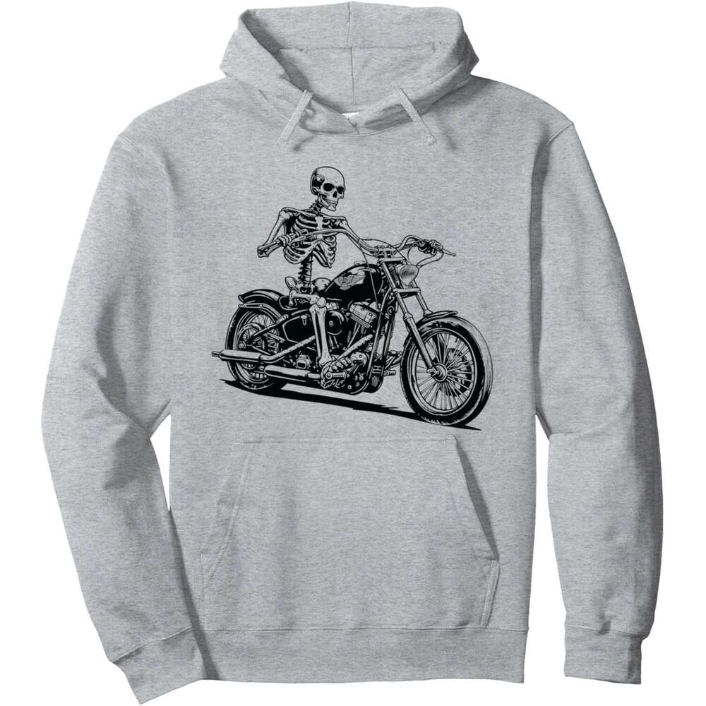 Hoodie for Mens Womens Motorcycle Skeleton Biker Riding Motorcycle Design Pullover Hoodie Hoodies sweatshirt pullover jacket Long sleeve