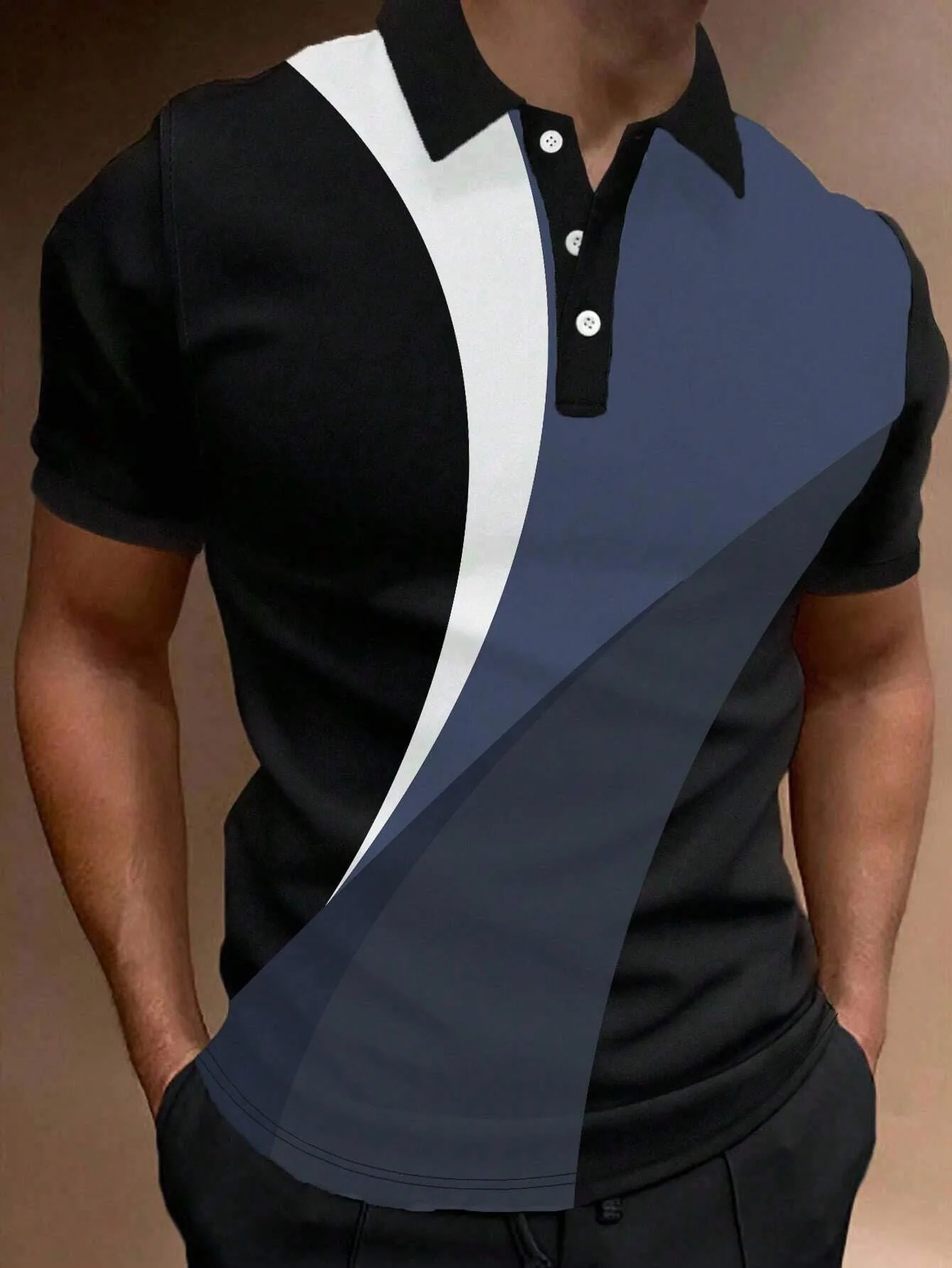Summer Mens Polo Shirt Crash Colour Short Sleeve T Shirt Mesh Breathable Business Button Lapel Top Fashion Stripe 3D Print 240816