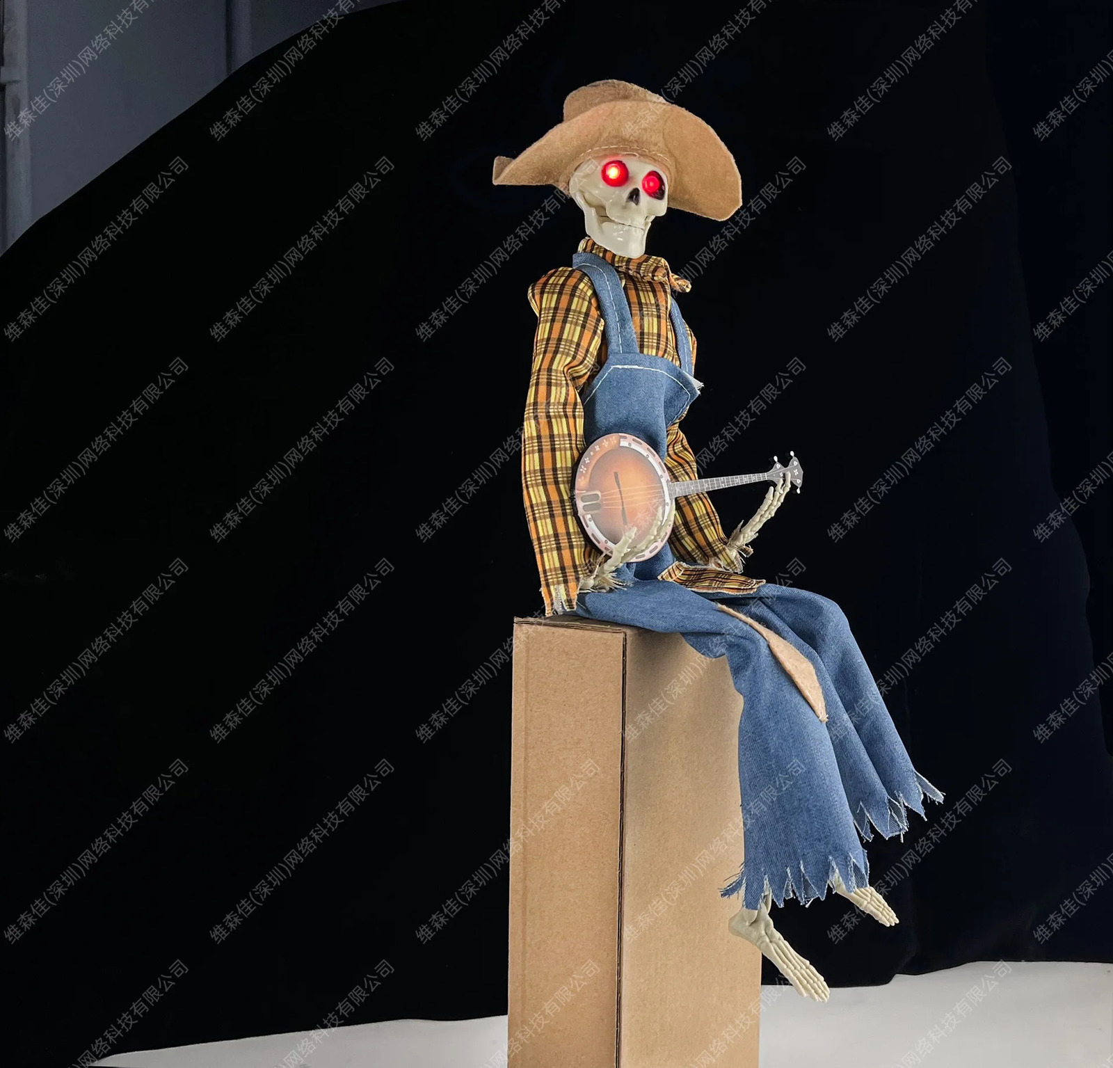 Halloween Animated Banjo Skeletons Halloween glowing skeleton decoration 240816