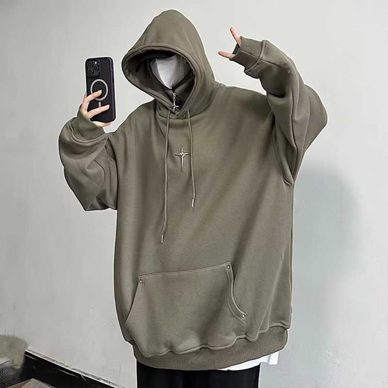 Men's hoodie retro high street hoodie woman fall fashion loose hip hop Instagram clothes coat woman J240819