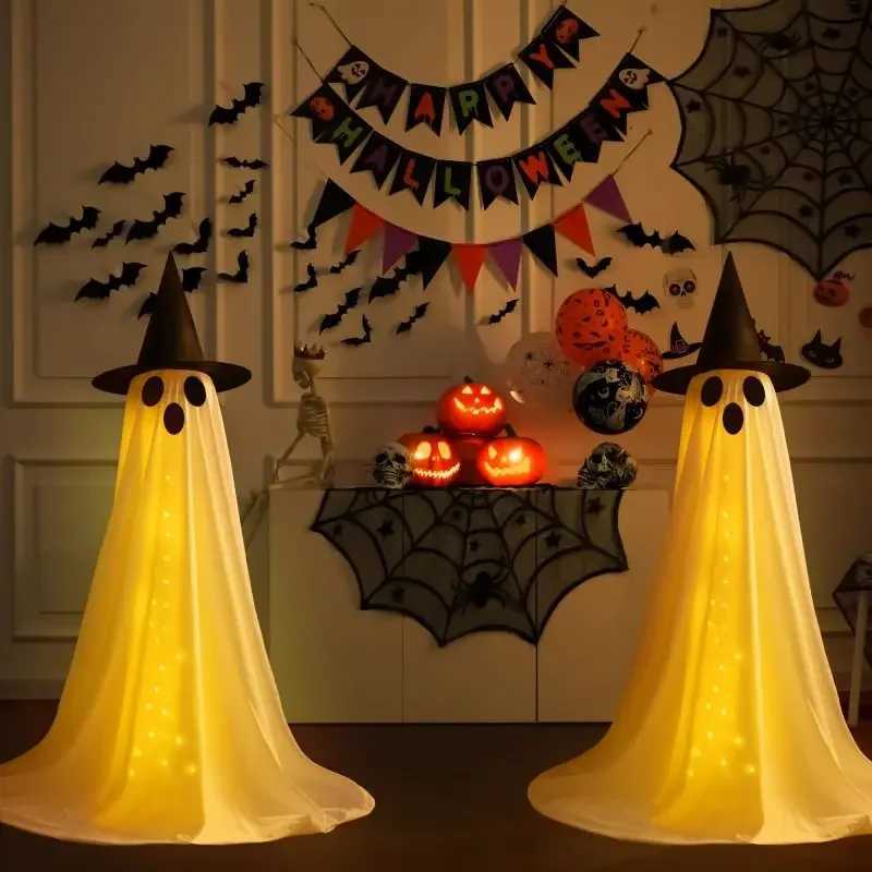 Halloween Decor Outdoor Halloween Party Decor Indoor Spooky Ghost Decor With Remote Control String Lights Halloween Ghost Lights CL240819