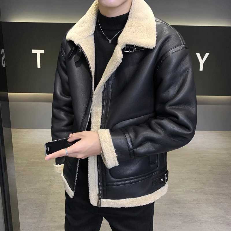 Designer jacket Mens Fashion High Quality Thickening To Keep Warm Leather Jackets/Man Slim Fit Lapel Casual Leather Jacket Fashion Coat 4XL-M M240819