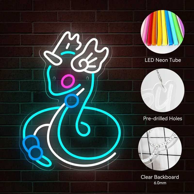 Dragonite LED Neon Lighted Sign Acrylic Anime Neon Sign USB for Home Kids Bedroom Gaming Room Wall Art Decor Cartoon LED Signs Y240817 - view 4