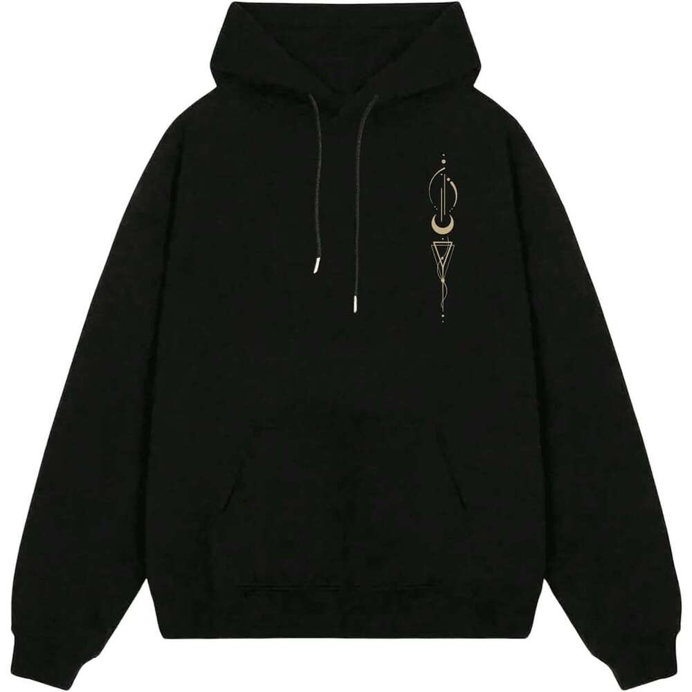 Hoodie for Mens Womens Letter Graphic Drawstring Hoodie Drop Shoulder Kangaroo Pocket Pullover Sweatshirt Hoodies sweatshirt pullover jacket