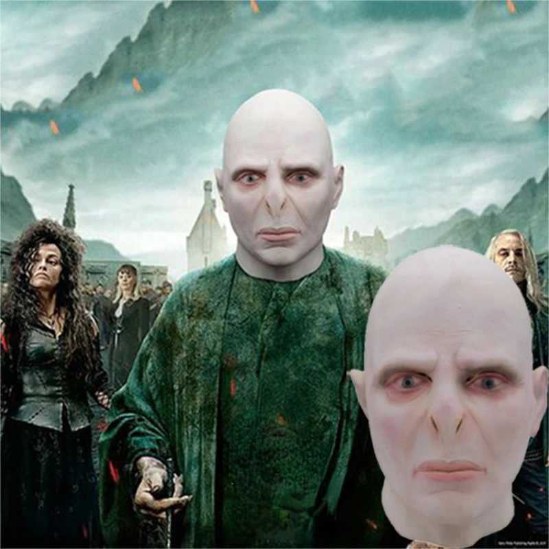 2024 Voldemort Role Playing Mask Magic School Tom Marvolo Riddle Headwear Terrifying Bald Latex Mask Halloween Mask Party Mask W240817
