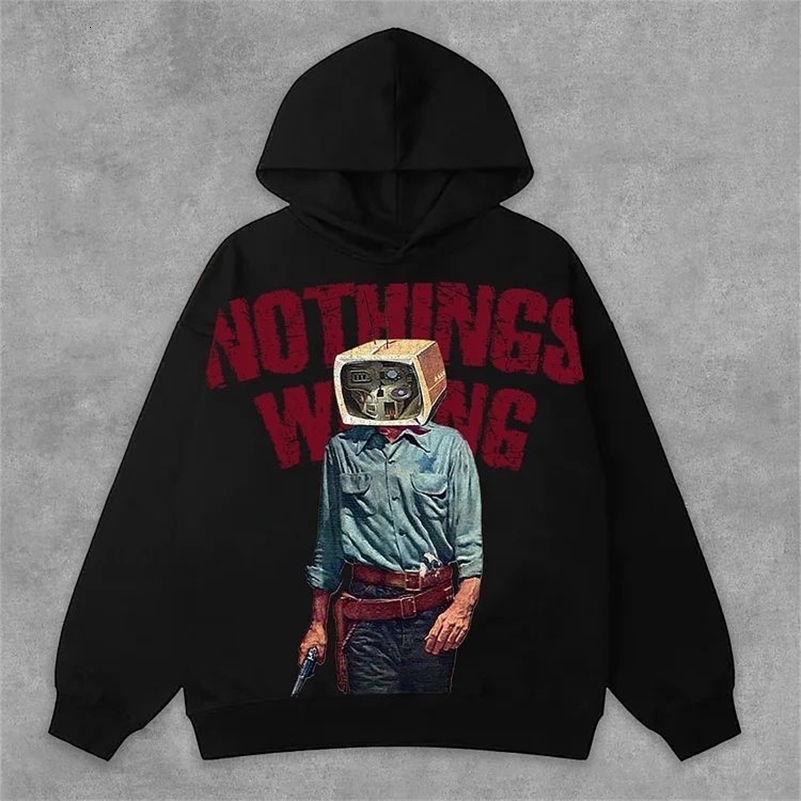 Harajuku Oversized Letter Hoodies Women Streetwear High Quality Hoodie Vintage High Street Sweatshirt Goth Y2k Men Clothing 240816