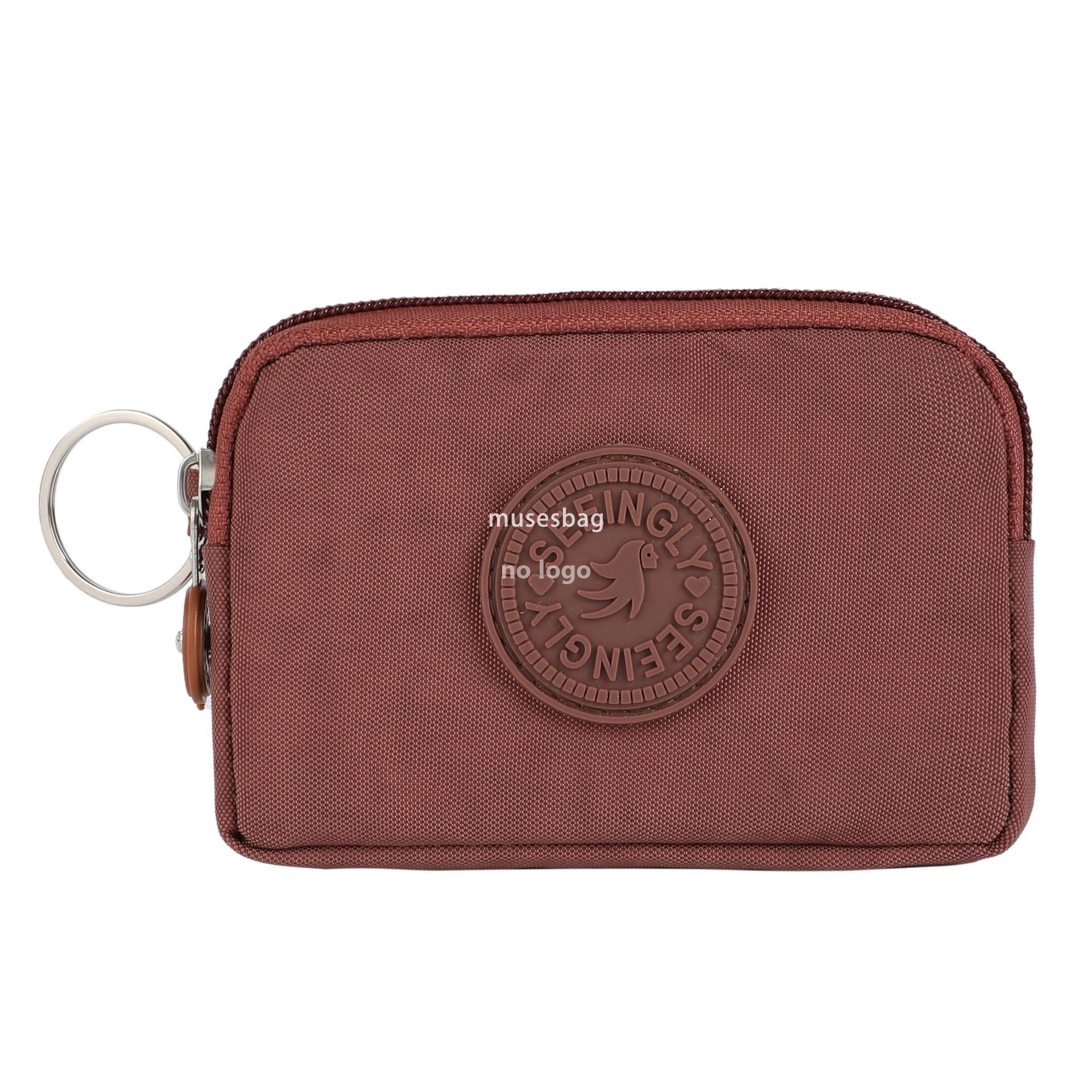 New high quality purse new simple zipper key bag foreign trade solid color waterproof nylon purse wholesale