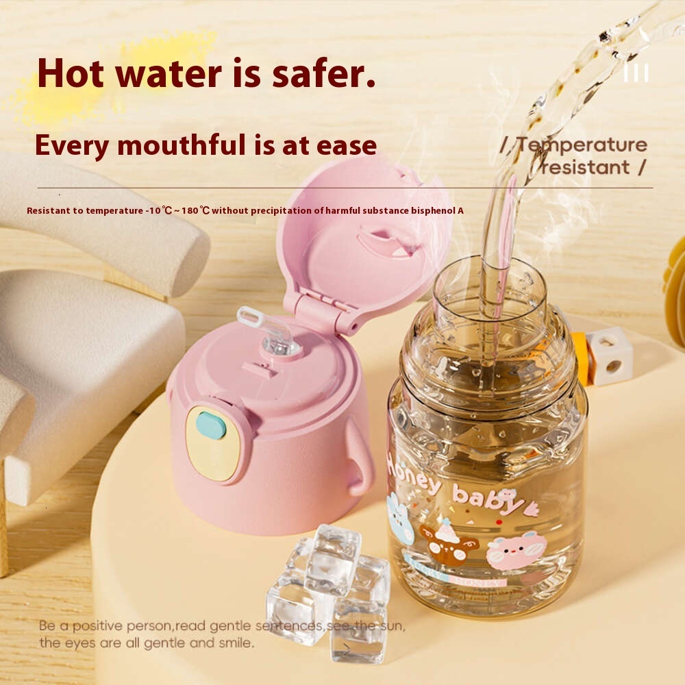 Portable Children's PPSU Hydration Bottle with Leakproof Straw Design - Safe Choice for Baby Girls and Pregnant Women