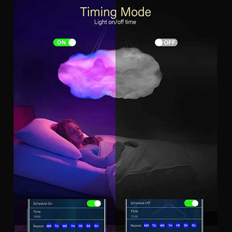 3D Cloud Light LED Light Multi color Bedroom Cloud Light Thunder Clouds Room DIY Music Sync Intelligent Application Control USB W240816