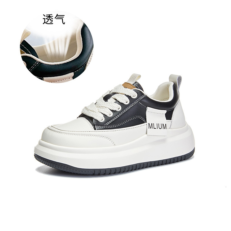 Ddmysports Ddmysports Foam Genuine Leather Small White Spring New Thick Sole Eight Increasing Fashion Casual Versatile And Comfortable Women S Shoes O