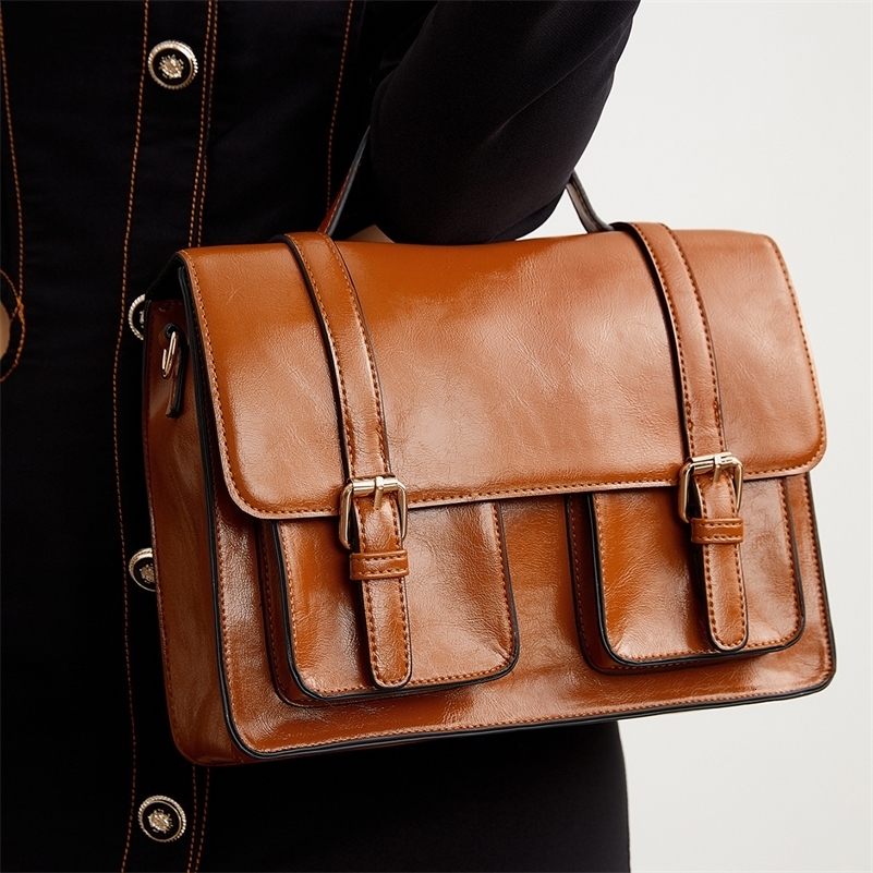 Womens Tote Large Capacity PU Allmatch Cover Commuting Crossbody Shoulder Messenger Bag y240816