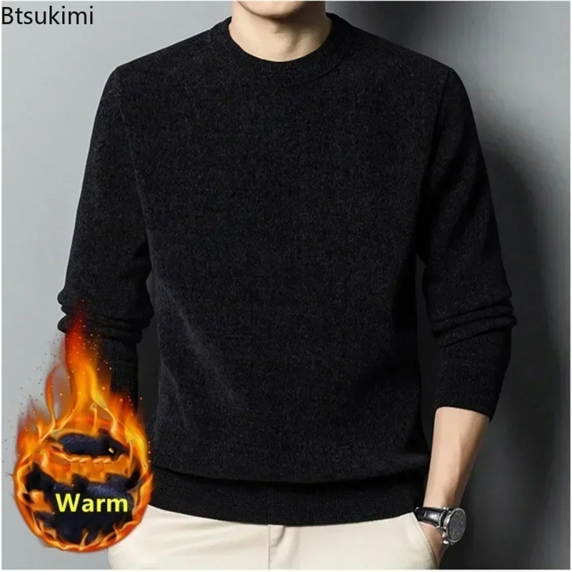 2024 Mens Thick Warm Chenille Cashmere Sweater Top Autumn Winter Soft Casual Pullover Sweater Tops Male Knitted Sweater 240816