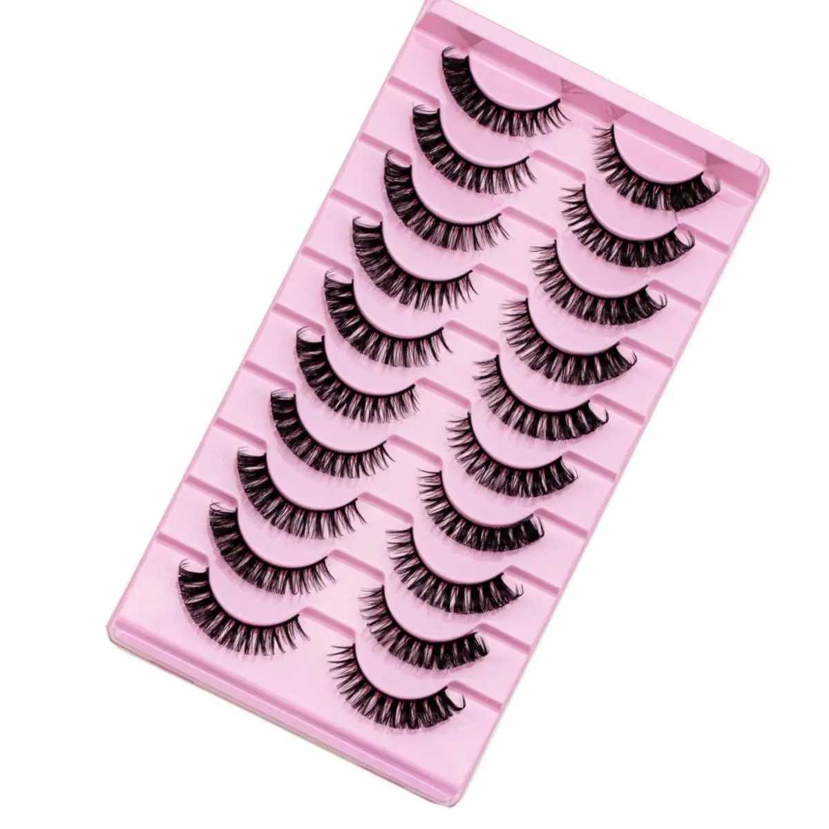 10 pairs of mink eyelashes Russian striped eyelashes dramatic false eyelashes 3D cross style false eyelashes makeup false eyelashes extension W240803