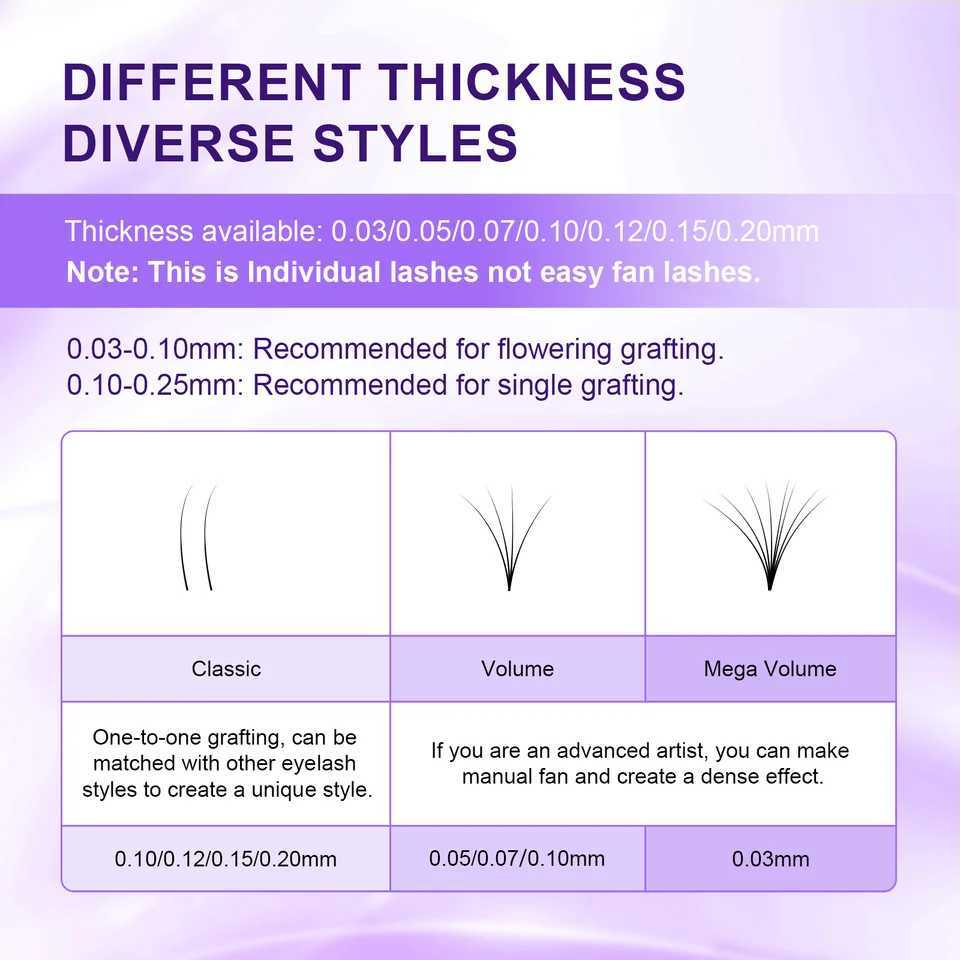 Mix 16-20mm 21-25mm eyelash extension artificial mink personal false eyelashes natural soft eyelashes Cils makeup C D W240803