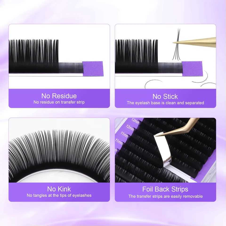 Mix 16-20mm 21-25mm eyelash extension artificial mink personal false eyelashes natural soft eyelashes Cils makeup C D W240803